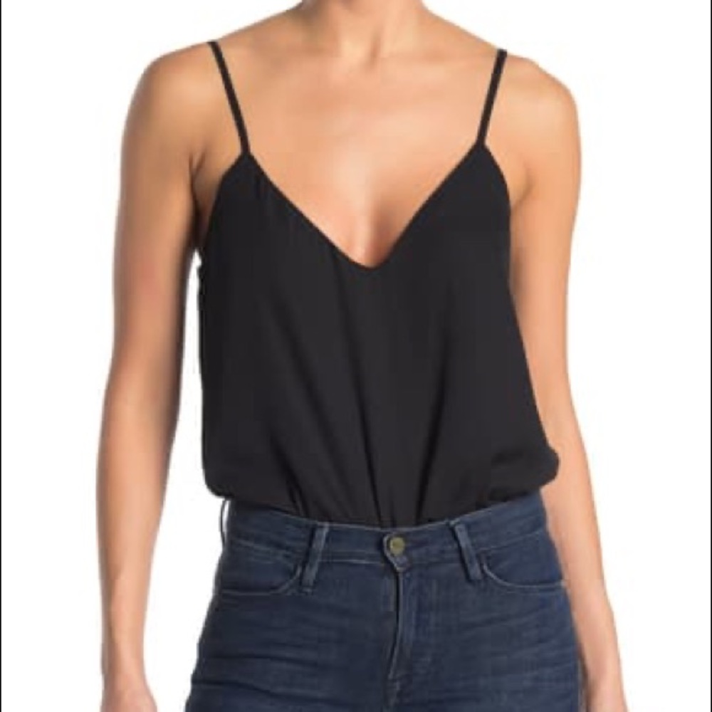 Free Press V-Neck Bodysuit in Black